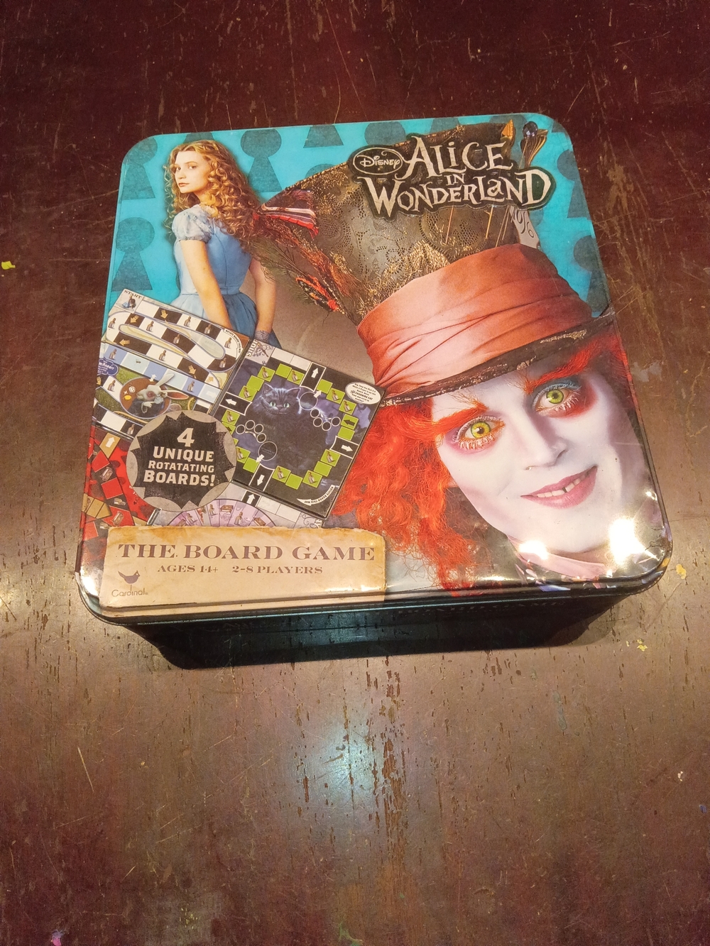 Disney Vintage Style Tin Board Game - Black, Red & Green Artwork